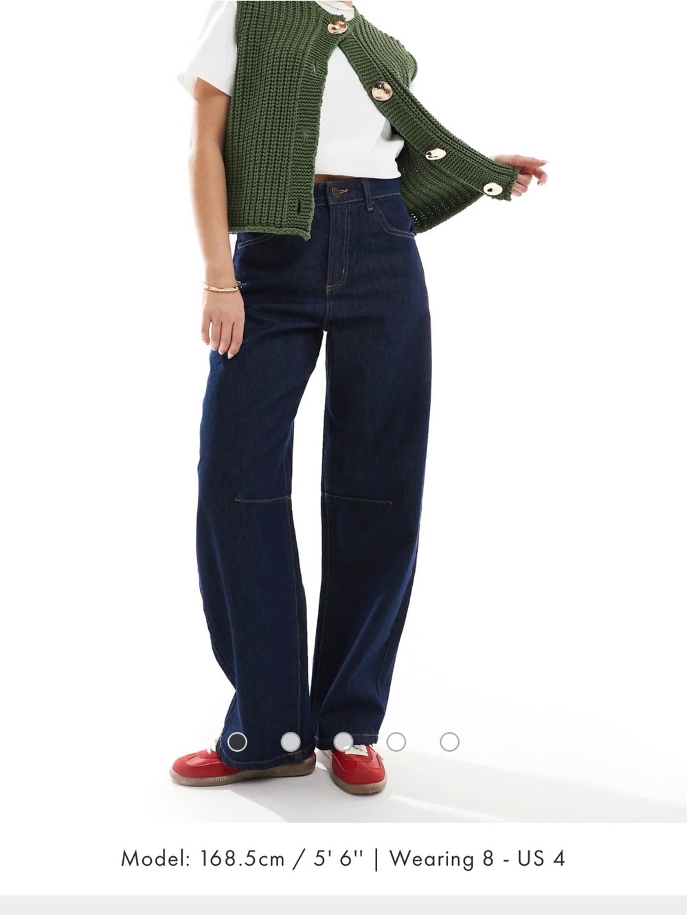 Cotton on barrel Wide Leg Dark Blue Women's Jeans